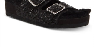 INC International Concepts Women's Fabric Open Toe Casual Shoe Black Size 6.5