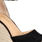 Thalia Sodi Women's Round Toe Wedge Buckle Dress Espadrille Shoes Black Size 8.5 M