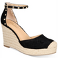 Thalia Sodi Women's Round Toe Wedge Buckle Dress Espadrille Shoes Black Size 8.5 M