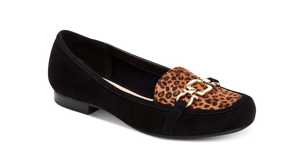 Charter Club Women's Alettee Square-Toe Loafers Shoes Black- Size 10 M