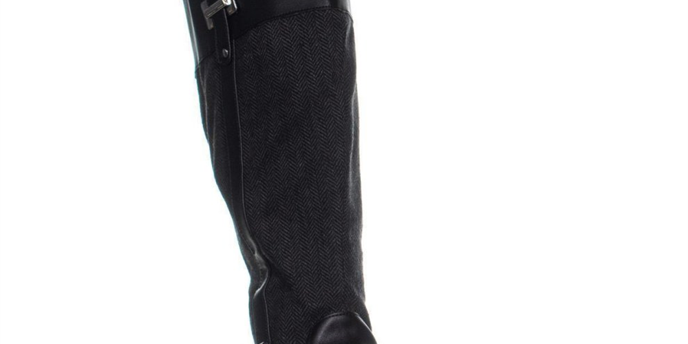 Karen Scott Women's Deliee Almond Toe Knee High Black Size -7 WC