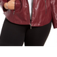 Alfani Women's Plus Faux Leather Jacket Wine  Size 0X
