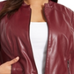 Alfani Women's Plus Faux Leather Jacket Wine  Size 0X