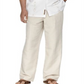 Cubavera Men's Big and Tall Drawstring Pants Beige White Size