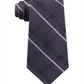 Michael Kors Men's Classic Tonal Glen Plaid Stripe Silk Tie Black Size Regular