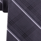 Michael Kors Men's Classic Tonal Glen Plaid Stripe Silk Tie Black Size Regular
