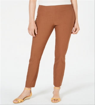 Charter Club Women's Chelsea Tummy Control Skinny Leg Ankle Pants Brown Size 8