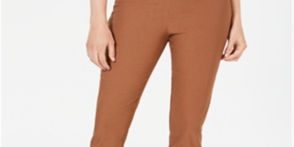 Charter Club Women's Chelsea Tummy Control Skinny Leg Ankle Pants Brown Size 8