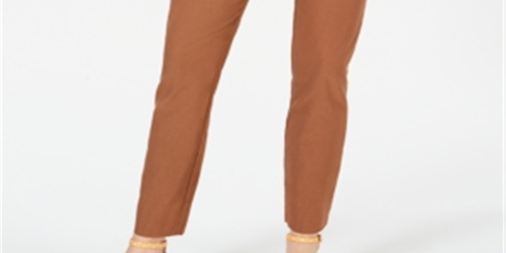 Charter Club Women's Chelsea Tummy Control Skinny Leg Ankle Pants Brown Size 8