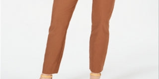 Charter Club Women's Chelsea Tummy Control Skinny Leg Ankle Pants Brown Size 8