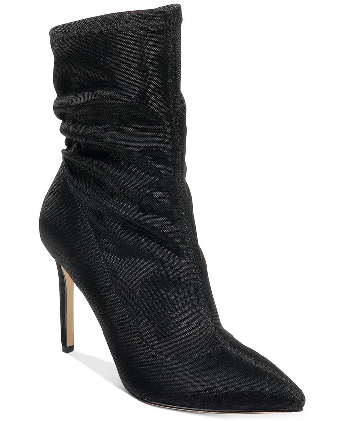 Badgley Mischka Women's Ronnie Fabric Pointed Toe Mid Calf Shoe Black Size 9.5