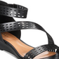 Style & CO Women's Giordi Perforated Strap Wedge Sandals Black Size 9