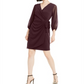 INC International Concepts Women's Above the Knee Wrap Dress Formal Dress Red Size Medium