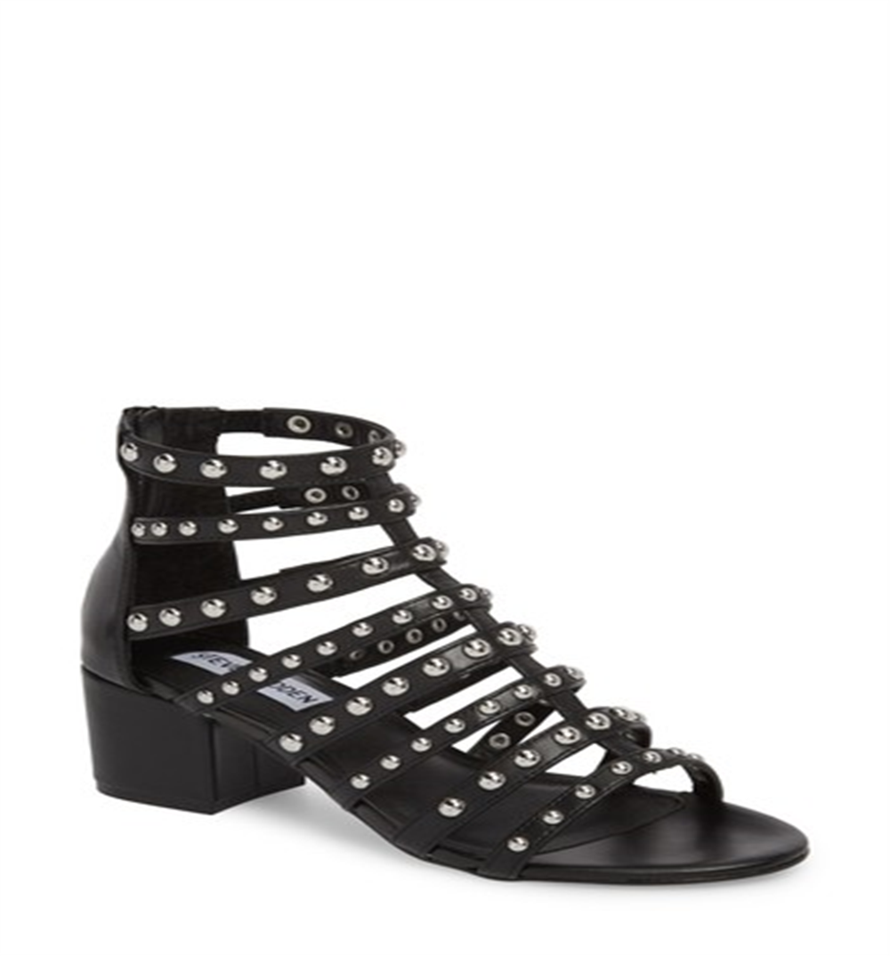 Steve Madden Women's Mania Strappy Sandal Black Multi Leather Size 6 M