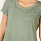 Style & Co Women's Chest Pocket Short Sleeve Jewel Neck T-Shirt Green Size X-Large