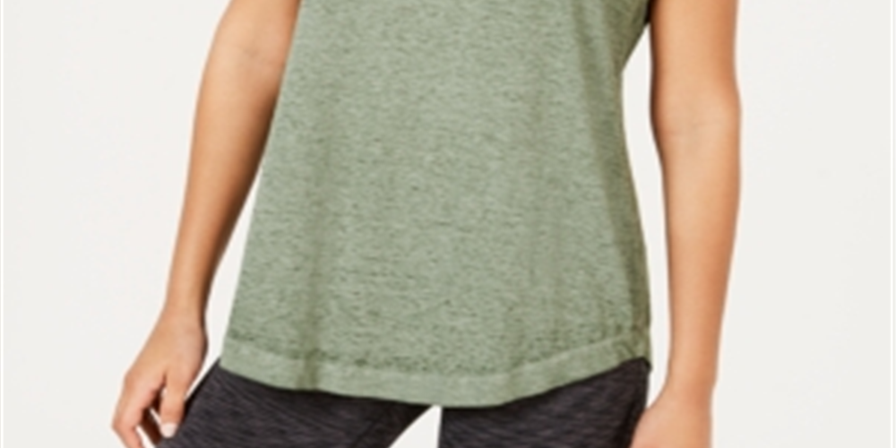 Style & Co Women's Chest Pocket Short Sleeve Jewel Neck T-Shirt Green Size X-Large