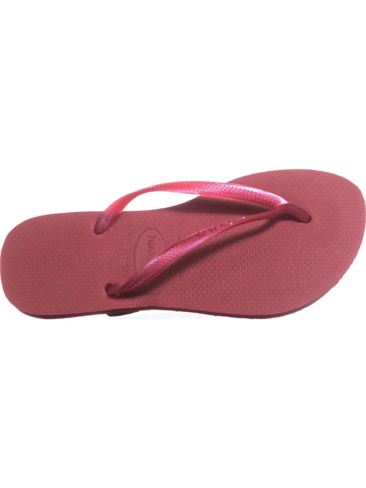 Havaiana Women's Slim Textured Thong Flip Flops Red Size -7/8 W