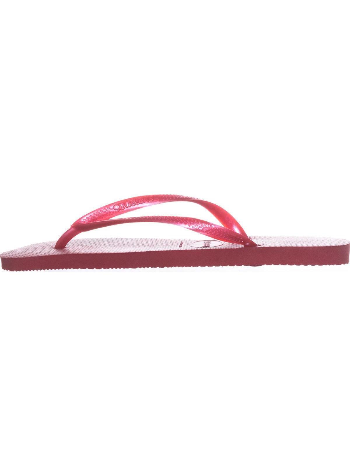 Havaiana Women's Slim Textured Thong Flip Flops Red Size -7/8 W