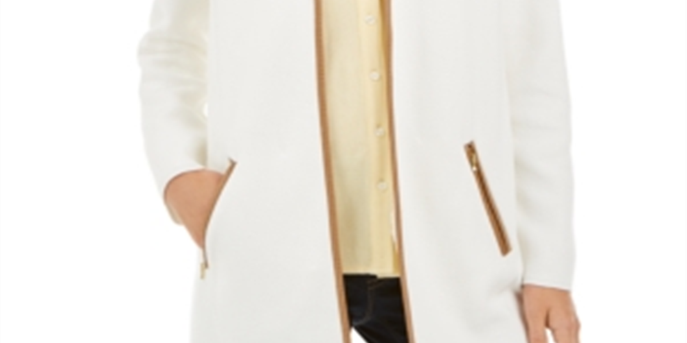 Charter Club Women's Milano Cotton Completer Sweater White Size Petite Medium