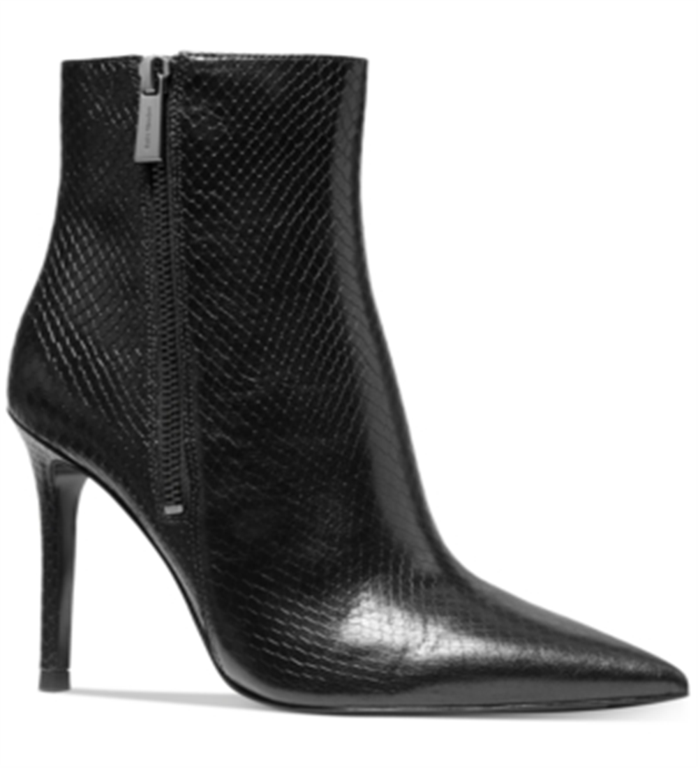 Michael Kors Women's Keke Python Embossed Leather Boot Black Size 10