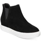 INC International Concepts Women's Tayla Suede Ankle Wedge Sneaker Black Size 7.5 M
