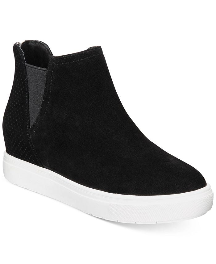 INC International Concepts Women's Tayla Suede Ankle Wedge Sneaker Black Size 7.5 M
