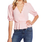 JM Collection Women's Sheer Sleeve Top Red Size X-Small