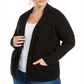 Charter Club Women's Plus Cotton Blazer Sweater Black Size 0X