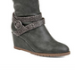 KNS International Women's Garin Wedge Knee High Faux Leather Boot Gray Size 12 M
