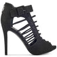 GUESS Womens Adhirra Peep Toe Special Occasion Ankle Strap, Black, Size 9