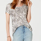 Style & Co Women's Printed T-Shirt White Size Petite S