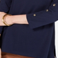 Charter Club Women's Supima Cotton Embellished Top Blue Size Large