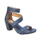 White Mountain Women's Sundown Leather Open Toe Casual Ankle Strap Sandals Blue Size 9M