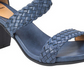 White Mountain Women's Sundown Leather Open Toe Casual Ankle Strap Sandals Blue Size 9M