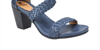 White Mountain Women's Sundown Leather Open Toe Casual Ankle Strap Sandals Blue Size 9M