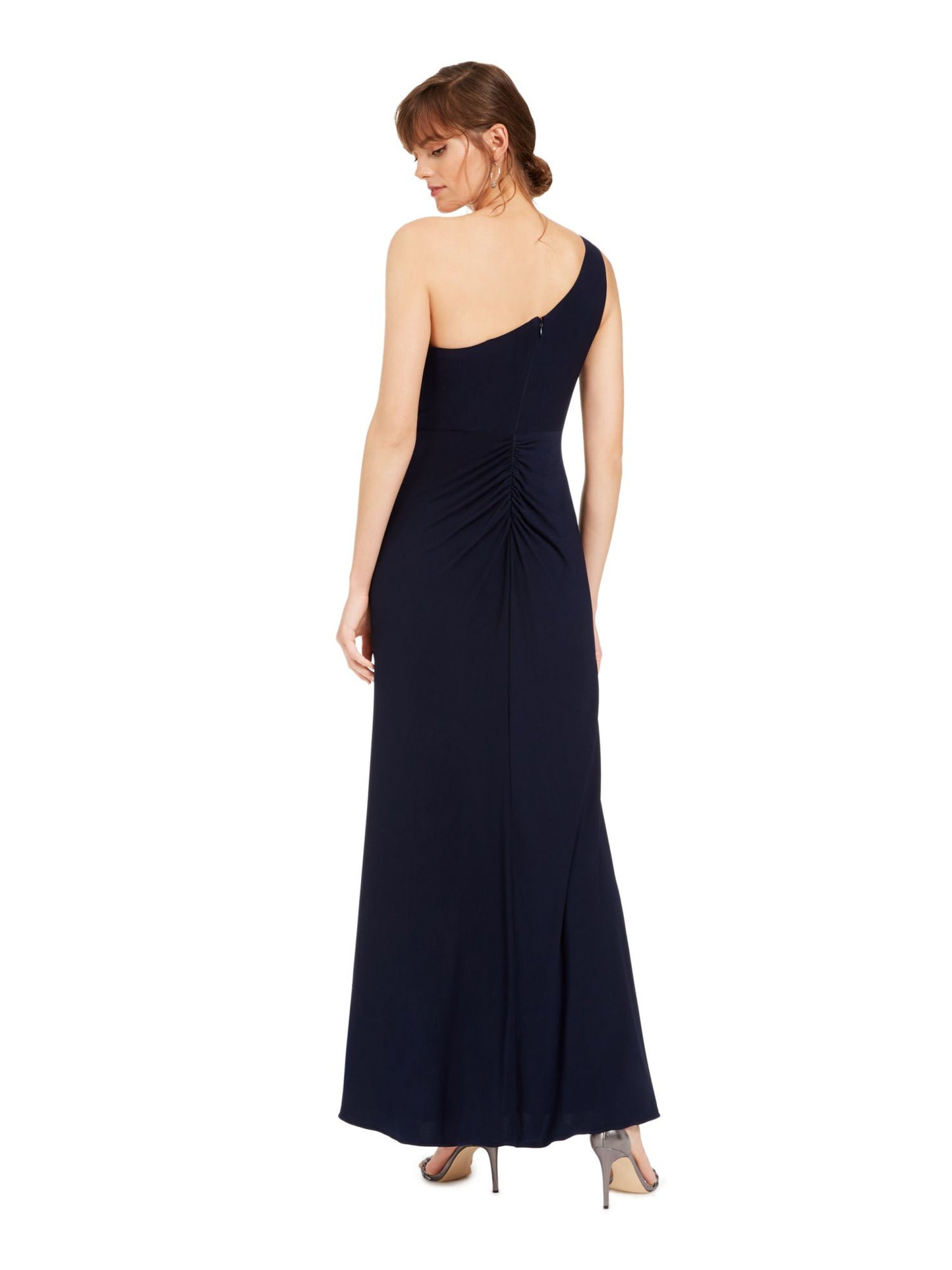 Adrianna Papell Women's One Shoulder Jersey Gown Blue Size 4