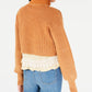 Free People Women's at First Glance Turtleneck Knit Ribbed Trim Sweater Orange Size Large