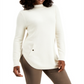 JM Collection Women's Mock Neck Round Hem Sweater Cream Size Large