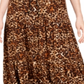 Style & Co Women's Cheetah Print MIDI Skirt Brown Size Petite S