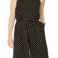 Vince Camuto Women's Polka Dot Cropped Jumpsuit Black Size 8