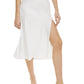 Danielle Bernstein Women's Side Slit Pull on MIDI Skirt White Size Small