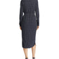 Ralph Lauren Women's Check Long Sleeve Collared Below the Knee Shirt Dress Blue Size X-Small