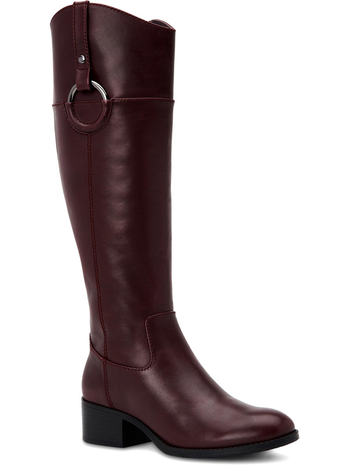 Alfani Women's Bexleyy Riding Wide-Calf Leather Boots Purple Red Size 7 M
