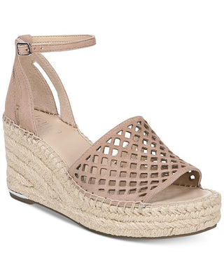 Franco Sarto Women's Calabria Perforated Ankle Strap Dress Pink Size 9.5M