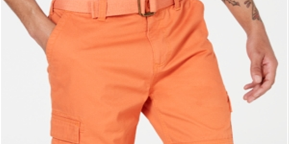 American Rag Men's Frat Boy's Relaxed Fit Cargo Shorts Orange Size 32