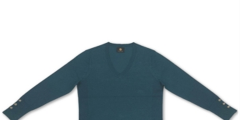 JM Collection Women's Button Cuff V Neck Pullover Sweater Teal Size XX-Large