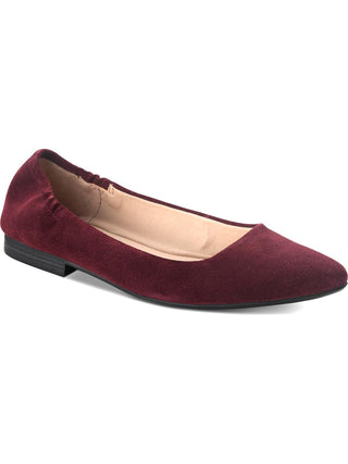 American Rag Women's Elastic Ankle Stretch Comfort Jilly Pointed Toe Block Heel Slip on Leather Ballet Flats Purple Size 9.5 M