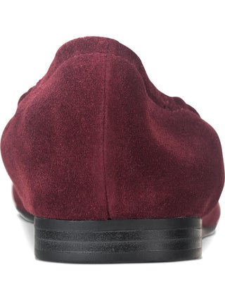 American Rag Women's Elastic Ankle Stretch Comfort Jilly Pointed Toe Block Heel Slip on Leather Ballet Flats Purple Size 9.5 M