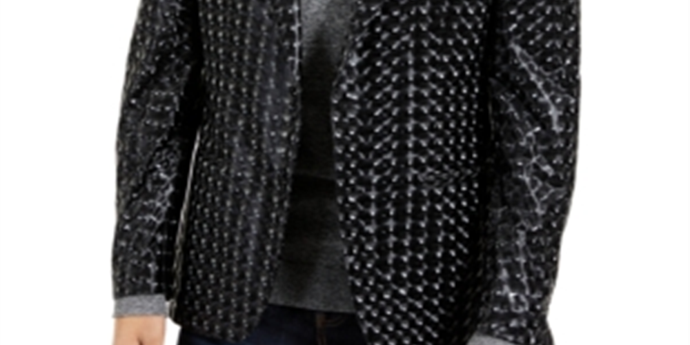 Tallia Men's Shiny 3D Sport Coat Black Size X-Large