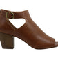 Style & Co Women's Kennaa Leather Peep Toe Casual Ankle Strap Sandals Brown Size 9.5M